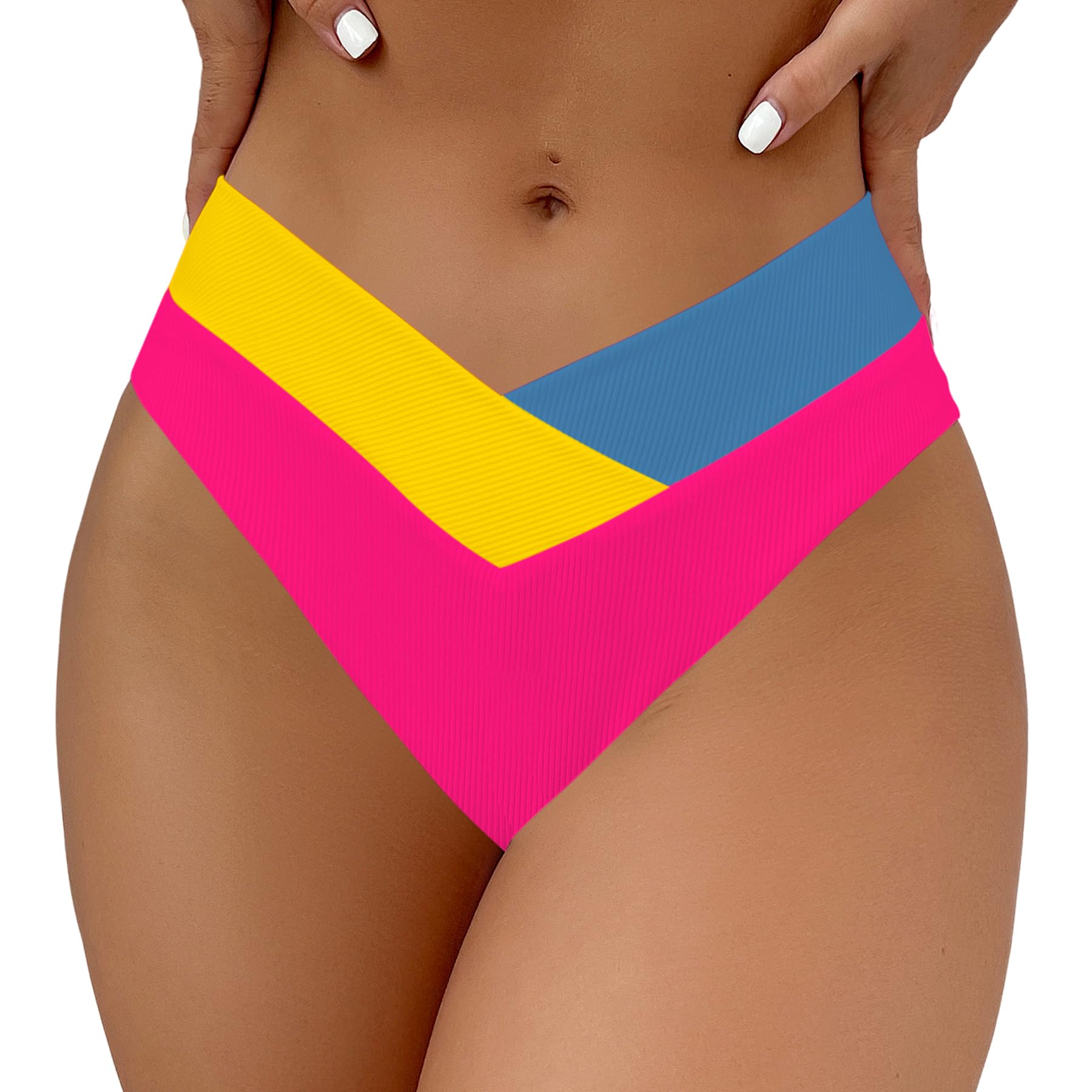 Amazon.com: Leoparts Women's V Cut High Waisted Bikini Bottom
